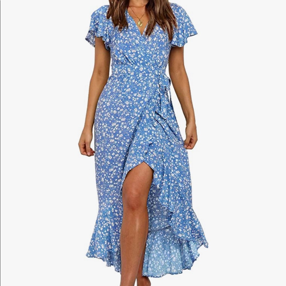 Zesica Ditsy Floral Wrap Dress